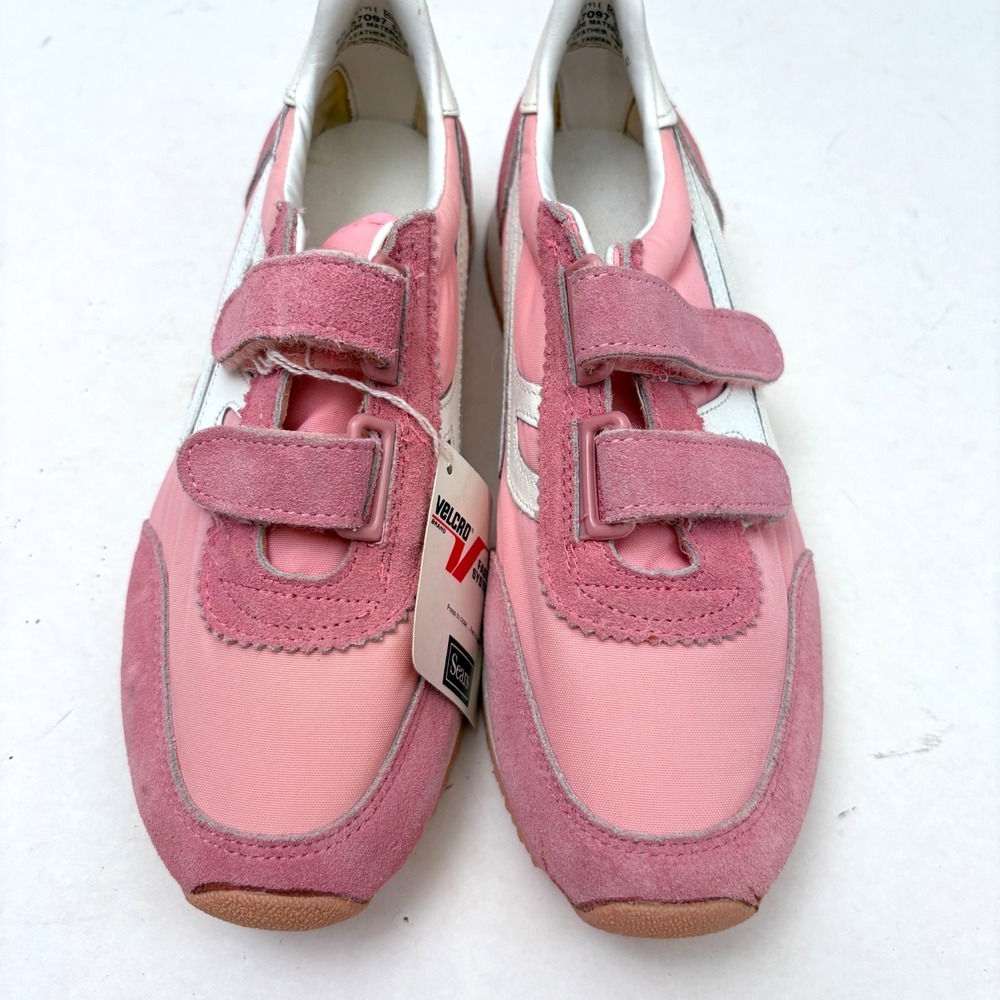 Sears Vintage Sneakers Women Size 6 Pink White Hook Loop New Deadstock